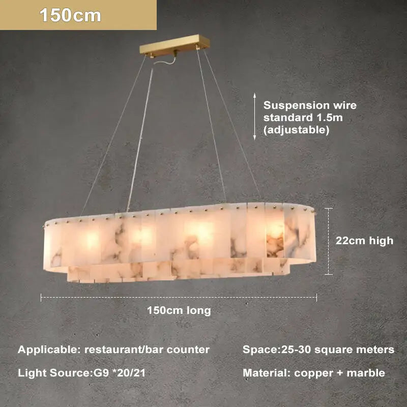 [Carrara] Marble Pendant Light Brass Gold