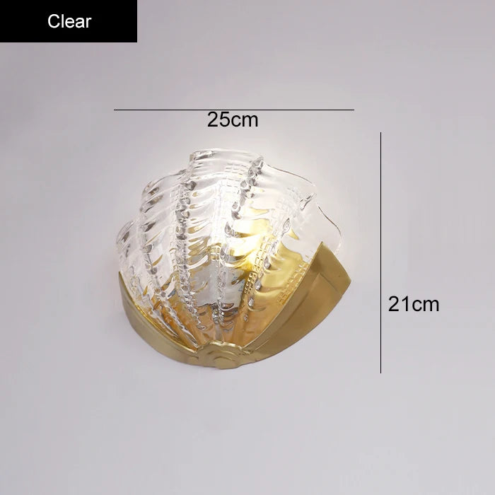 [Conchiglia] Brass Shell Wall Lamp French Glass