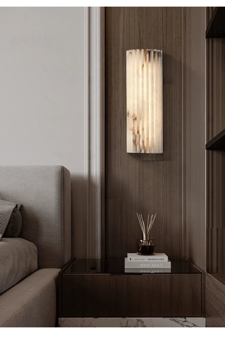 Modern Minimalist Marble Wall Lamp Bedside Lamp Bedroom Italian Style Light Luxury Designer Personalized Living Room TV Sconce
