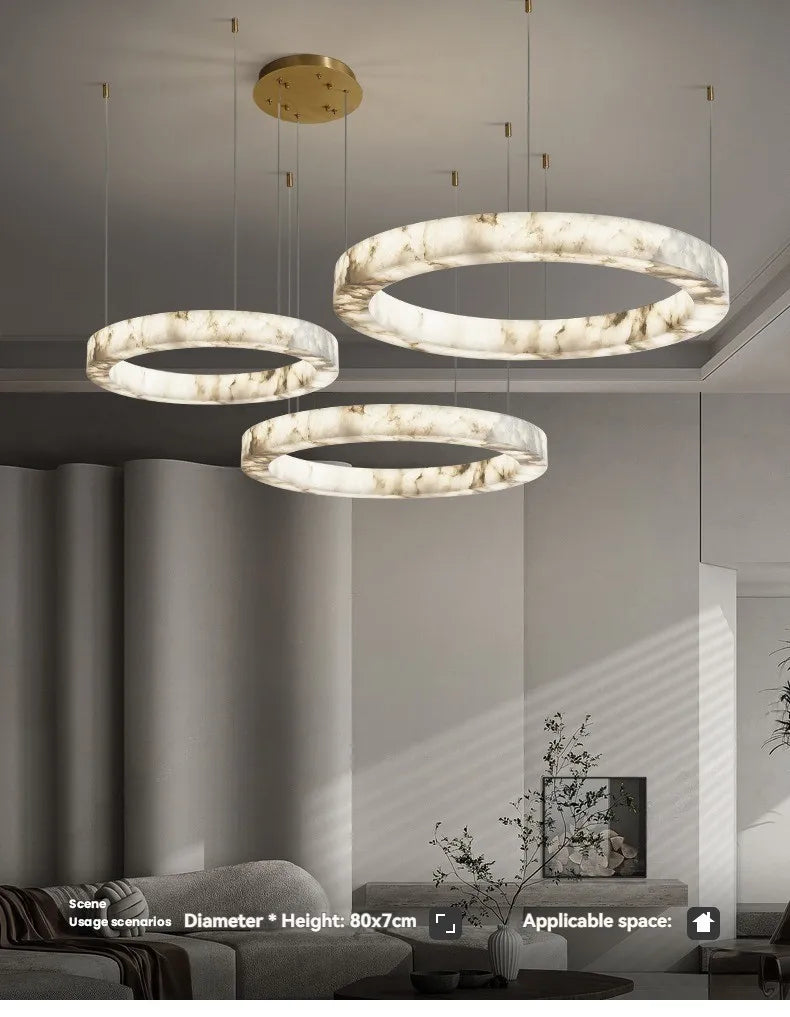 [Pietra] Marble Pendant Light Faux Stone Round