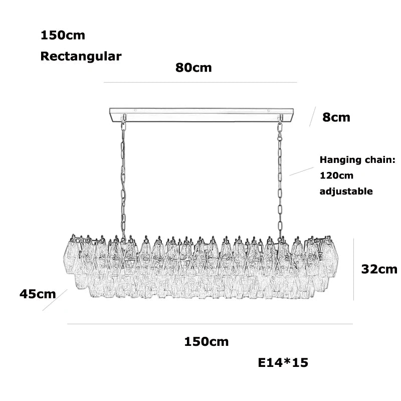 [Ambra] Murano Glass Chandelier Art