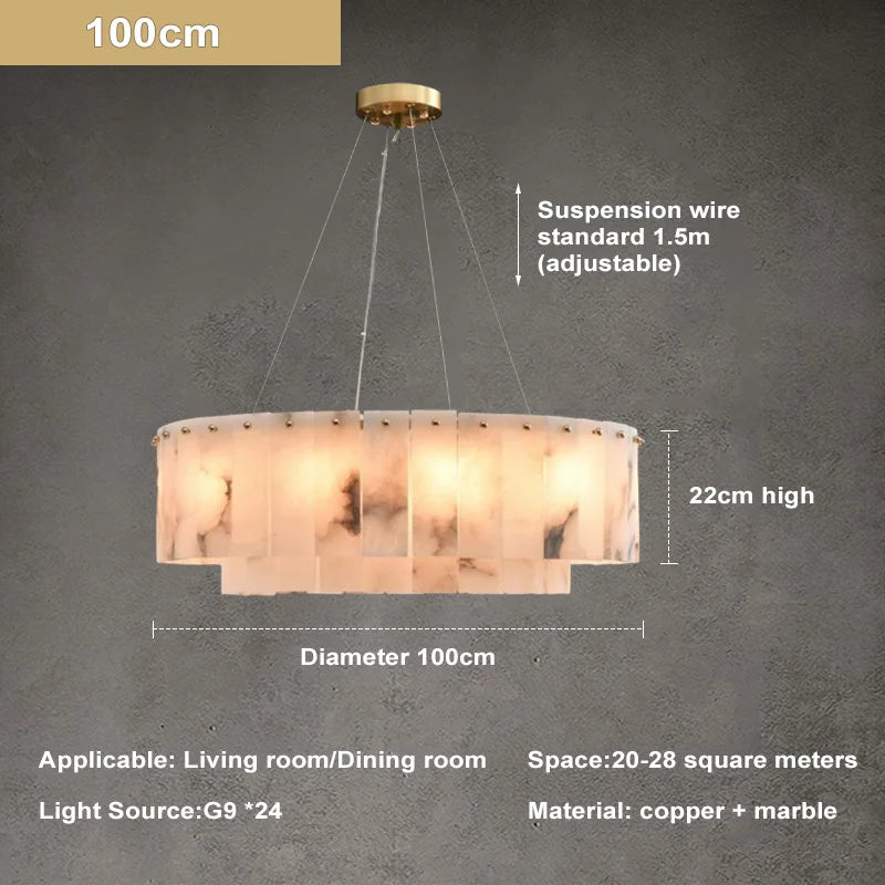 [Carrara] Marble Pendant Light Brass Gold