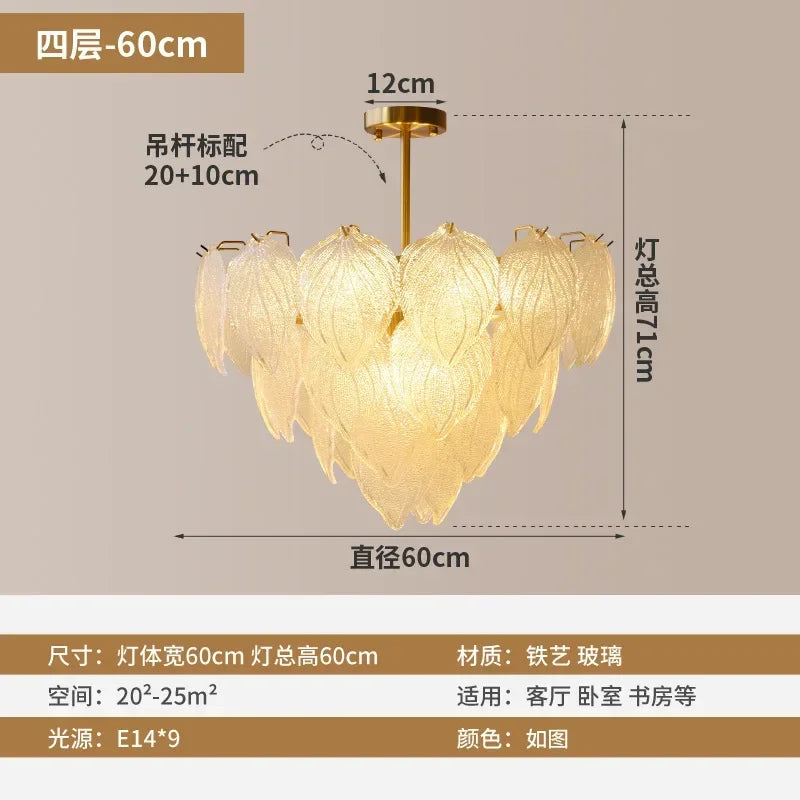 [Pino] Nordic Pine Leaf Chandelier Wrought Iron Creative