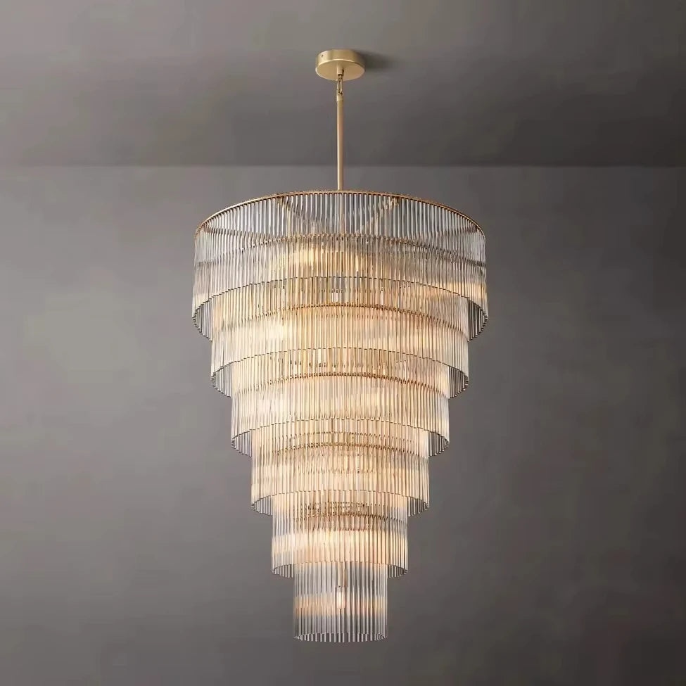 [Nordica] Nordic Luxury Glass Chandelier Gold Bar