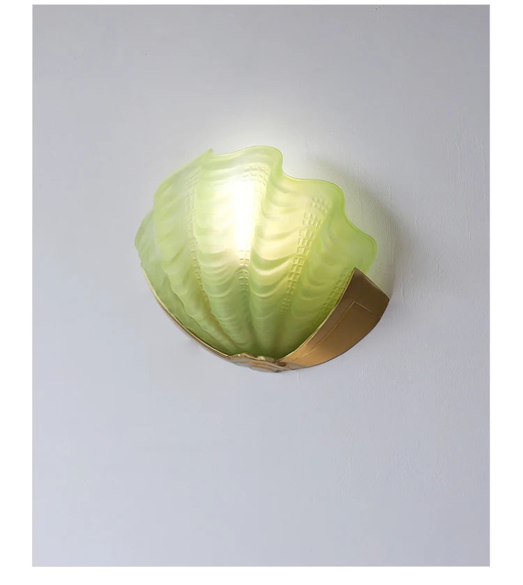 [Conchiglia] Brass Shell Wall Lamp French Glass