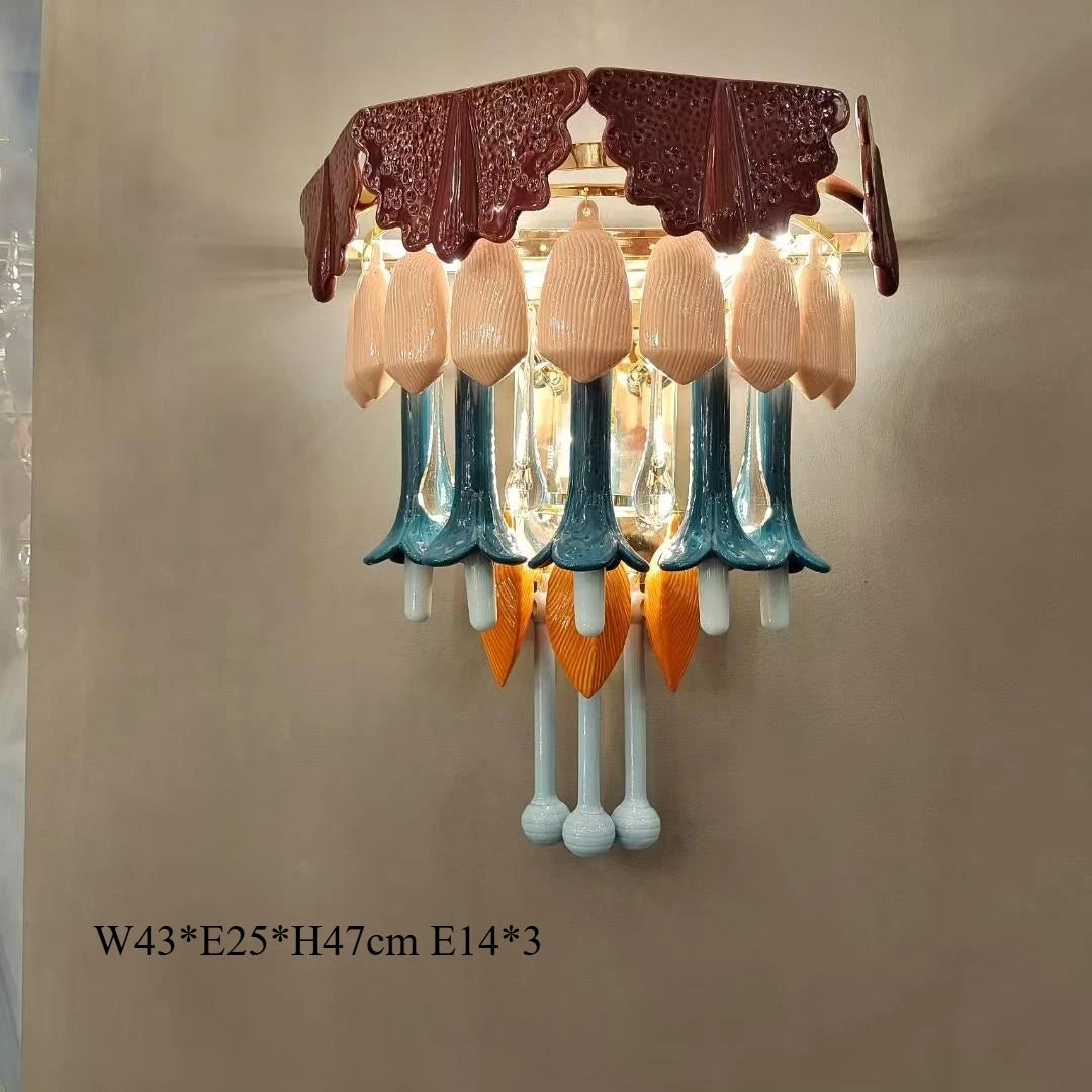 [Ceramica] Vintage Ceramic Chandelier Art Colorful