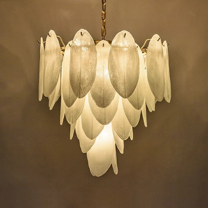 [Luminaria] Art Deco Pendant Gold Metal Glass