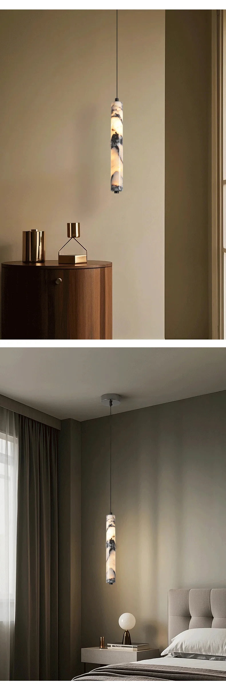 [Cilindro] Marble Cylinder Natural Stone Pendant Luxury