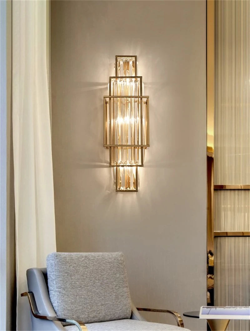 [Geometria] Geometric Crystal Wall Lamp Luxury Glass