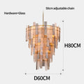 [Americana] Glass Chandelier Stainless Steel Chrome