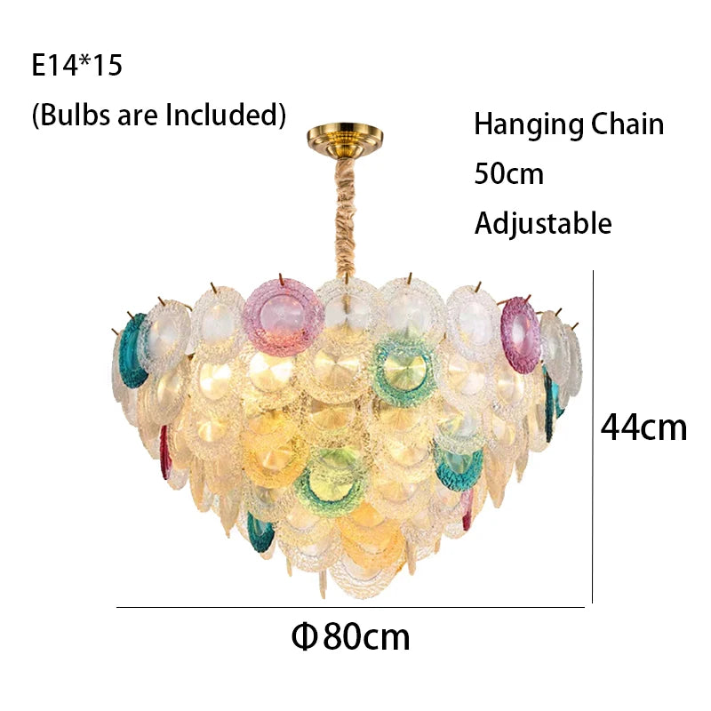 [Fiore] Vintage Flower Glass Chandelier Colorful