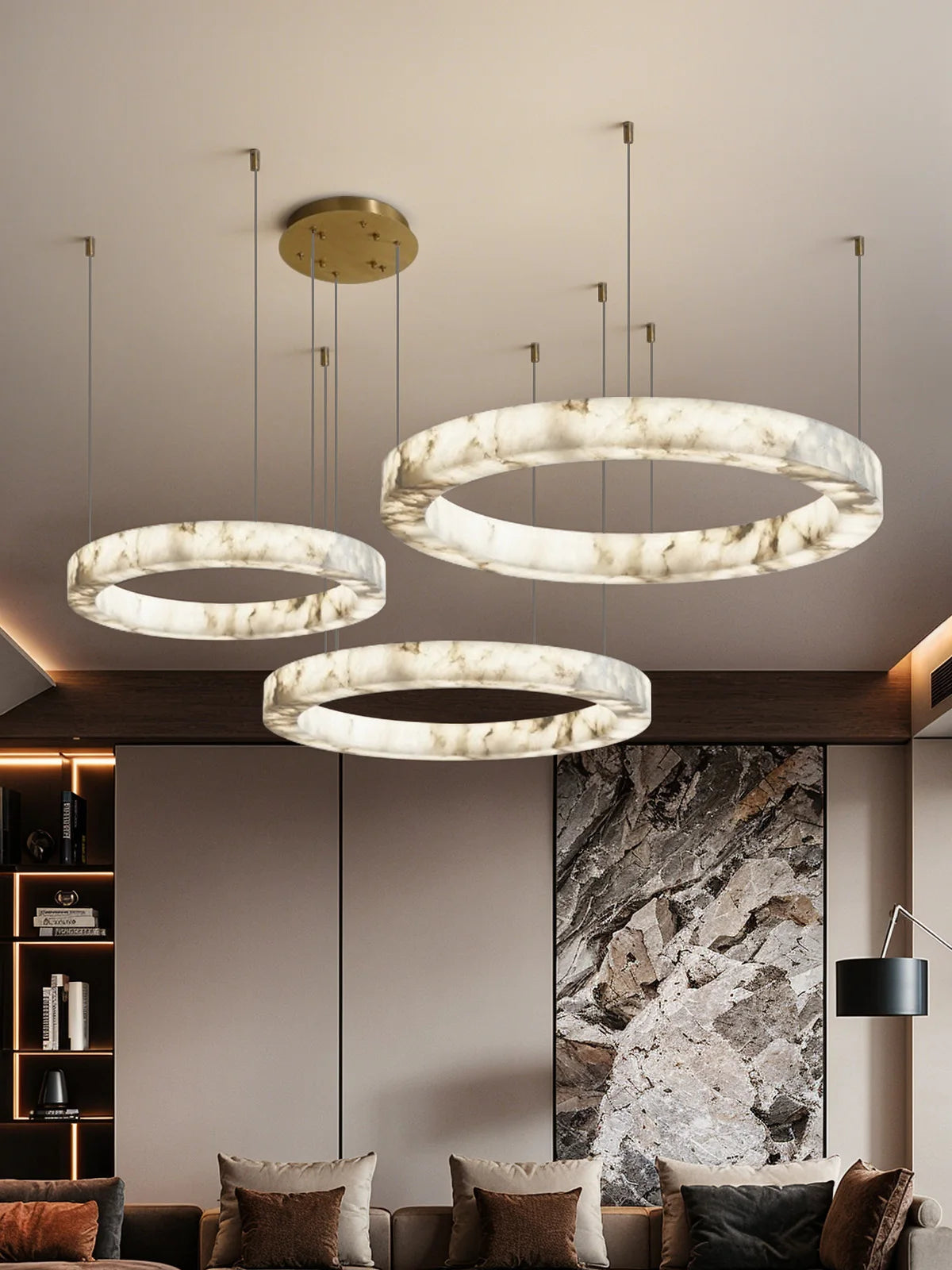 [Pietra] Marble Pendant Light Faux Stone Round