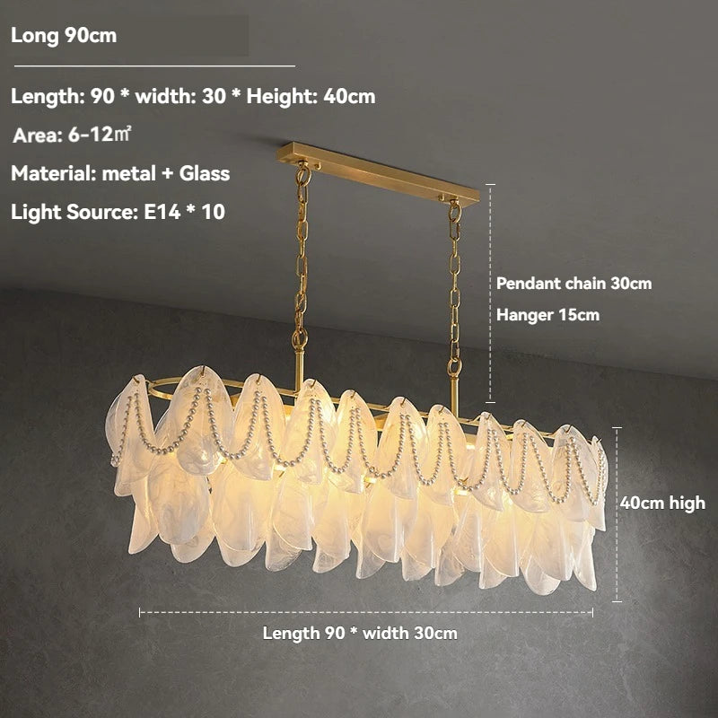 [Nuvola] French Cloud Glass Chandelier Luxury Pearl Petal