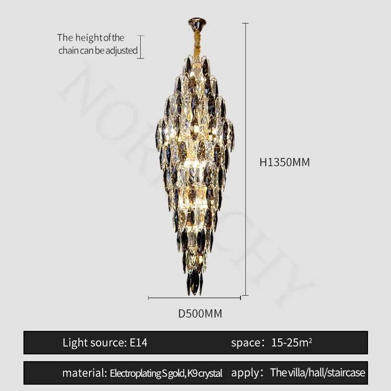 [Grandioso] European Duplex Crystal Chandelier Villa Luxury