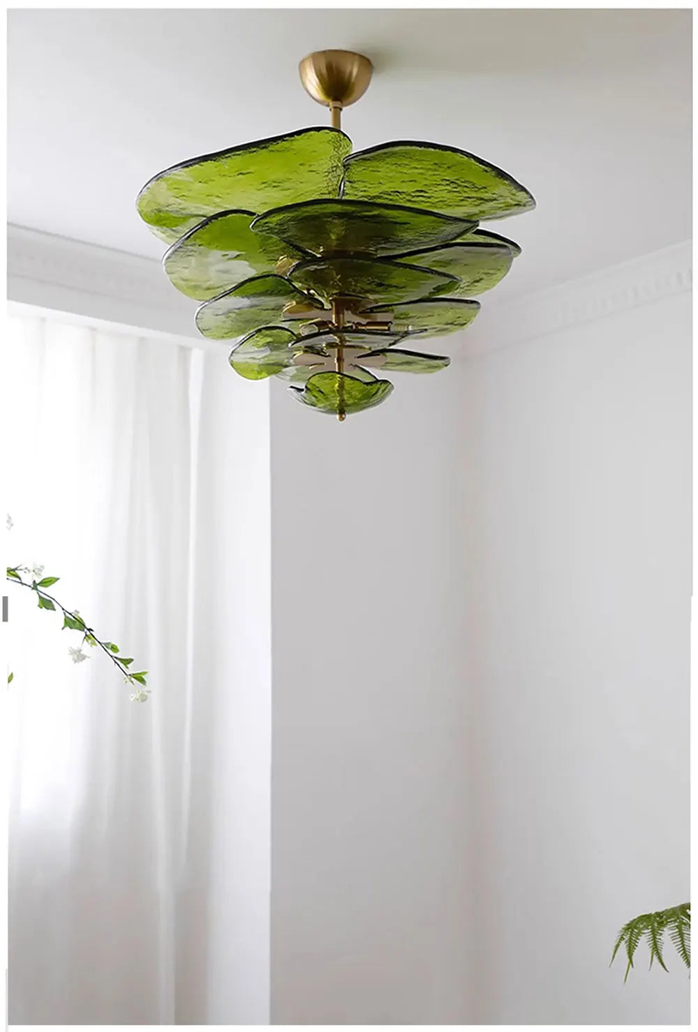 [Deco] Art Deco Chandelier Glass Stainless Steel